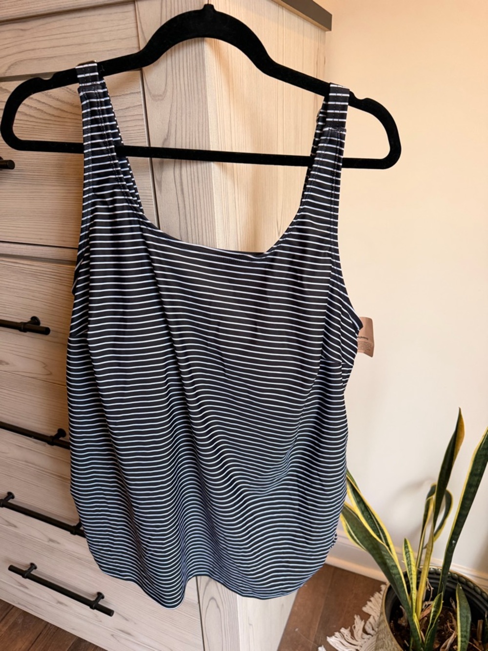 BloomChic Black and White Striped Swim Tank